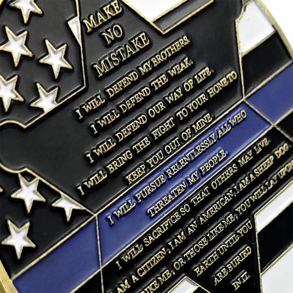 Thin Blue Line St. Michael Police Officers Challenge Coin Motto Commemorative Law Enforcement Gifts Collectible