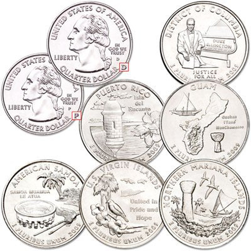 2009 P District of Columbia Unopened Quarter Bank Roll D.C. Territories Philadelphia Mint