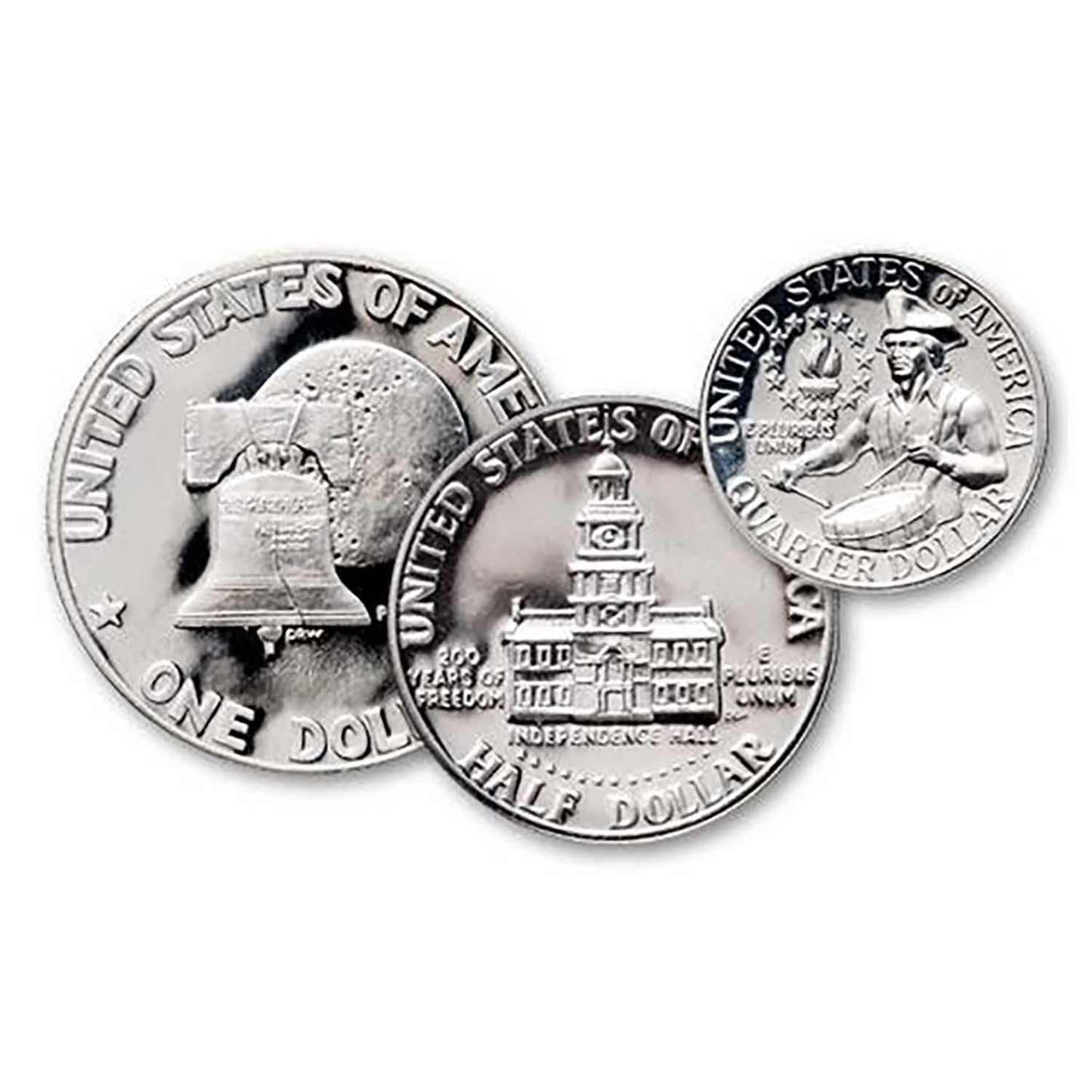 1976 S U.S. Mint 3-Coin Bicentennial 40% Silver Proof Set Proof