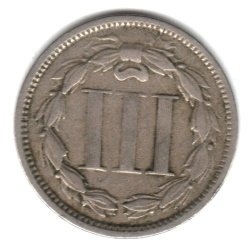 REEDERSONG Pièce de 5 cents américaine de 1866, époque de la guerre de Sécession