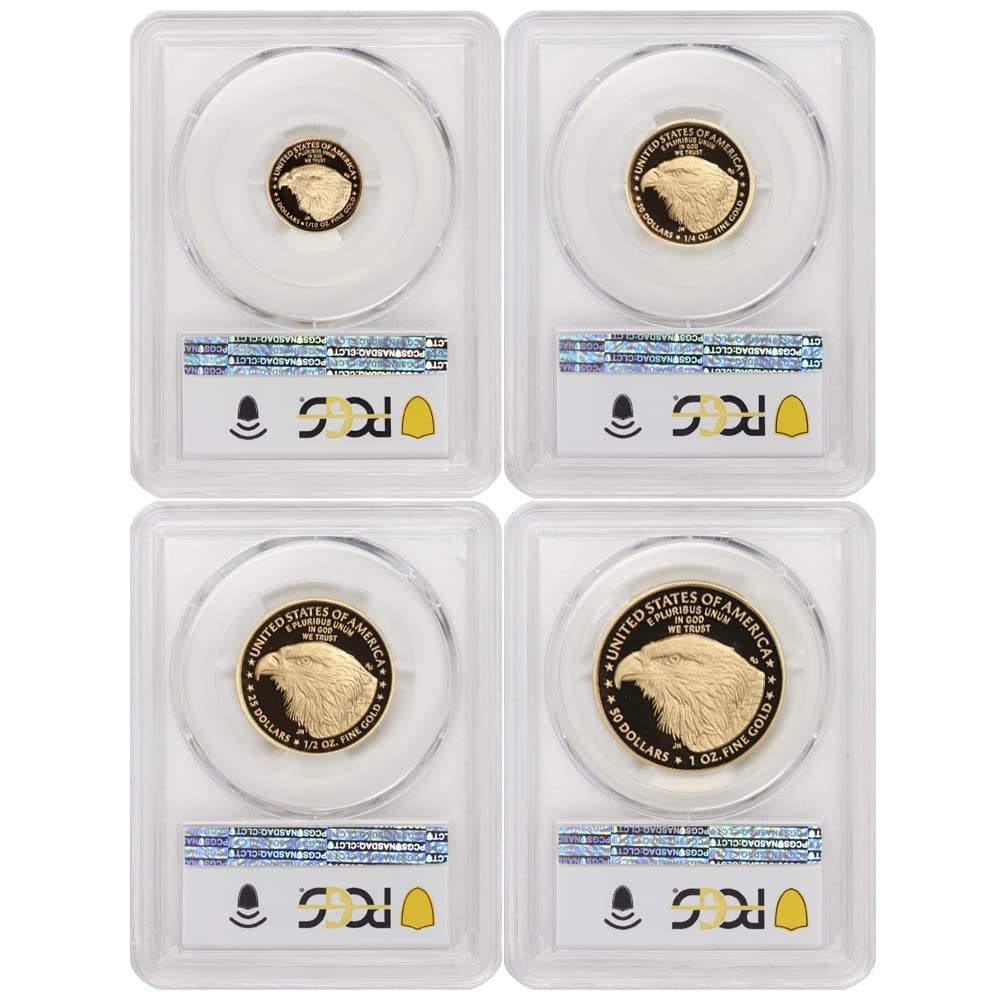 Rare 2022-W Set of 4 American Gold Eagles PR-70 - Advanced Releases with COA
