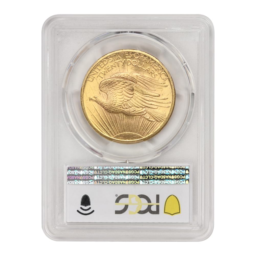 Moneda de oro estadounidense Saint Gaudens de 1907, doble águila MS-64, 20 dólares, MS64, PCGS/CAC
