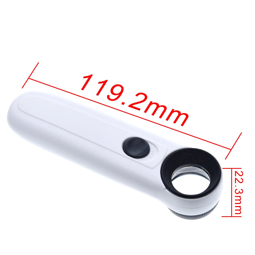 Lupa de mano TZT 15X - Lupa portátil con 2 luces LED