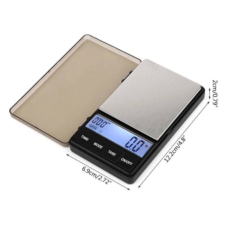 Balance à pièces Shanwen 1000 g x 0,1 g - Minuteur de barista et de préparation avec écran LCD rétroéclairé