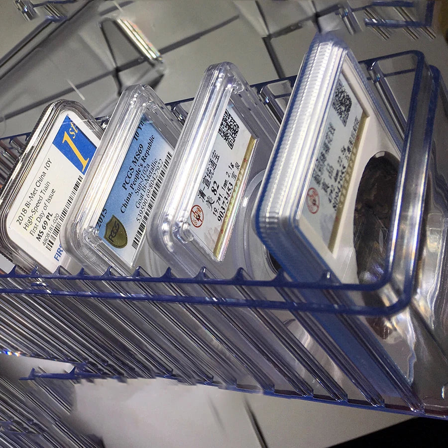 Portamonedas transparente premium: estuche para 20 monedas clasificadas para coleccionistas de PCGS/NGC