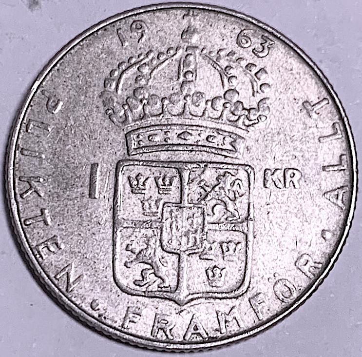 Best Seller: Sweden 1 Krona Silver 1963-U & 1967-U (KM#826) – Stockholm Mint