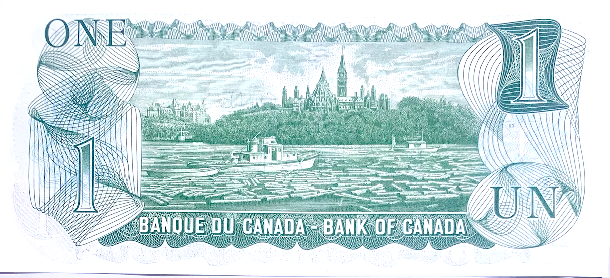 Canada $1 1973 BAX Prefix – Queen Elizabeth II, BC-46bA, 1.56M Issued