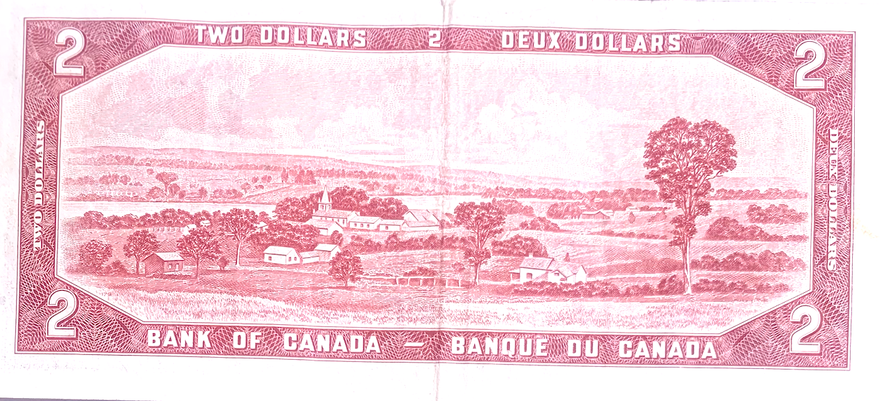Canadian 2 Dollar Bill 1954 – MG Series, Lawson-Bouey, BC-38d, P#76d