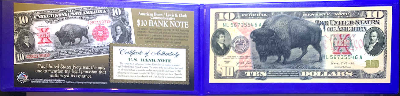 Merrick Mint $10 Commemorative – 2017 FRN, Bison Overprint