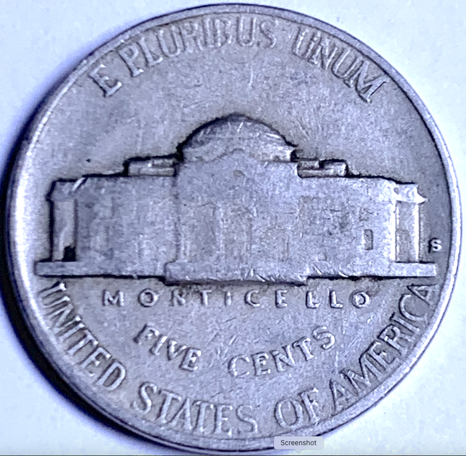 Pièce de 5 cents Jefferson Nickel des États-Unis, 1940 – Atelier de San Francisco – Tirage limité : 39,69 millions d’exemplaires