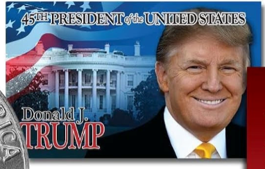 Moneda de 1 dólar de IKE Eisenhower, de curso legal oficial, de Donald Trump, presidente.