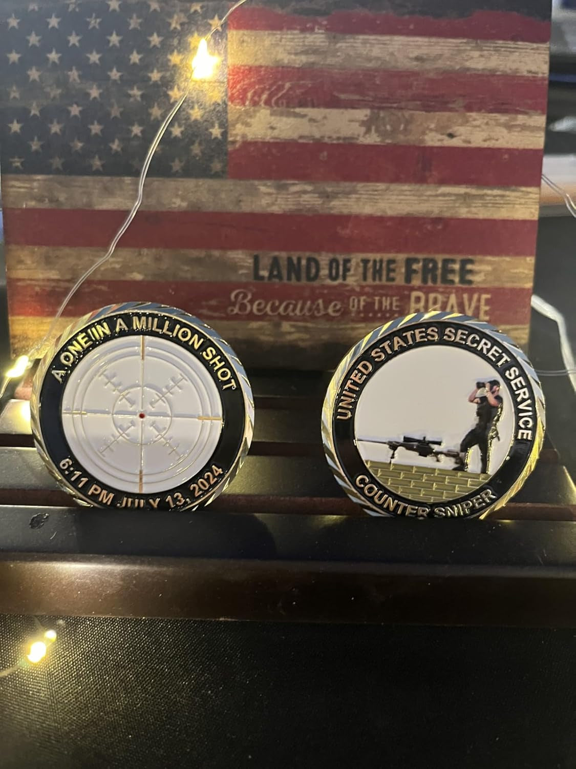 Valor Coin Commemorating Butler 2024 Assassination Attempt, a One-In-A-Million Shot, Collectibles, Gifts, Commemorative Coin, Challenge Coin