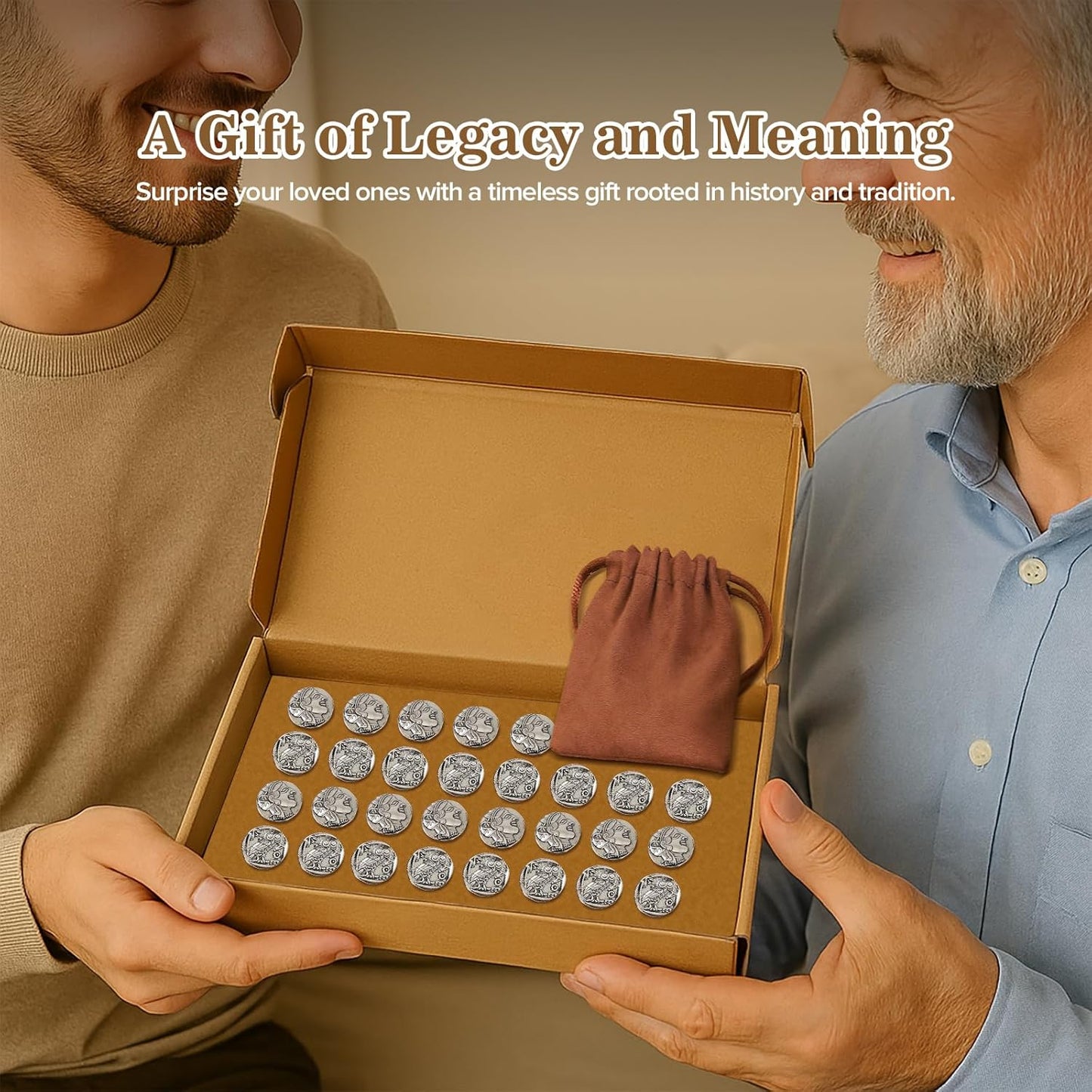 30 Greek Coins,30 Pieces of Silver Coin with Bag,Metal Religious Old Roman Coin,Lots of Coins Christian Accessories Funny Gift for Catholic Priests,Monedas De Plata