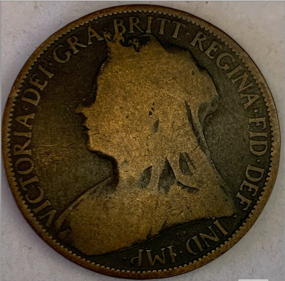 Rare Gem: United Kingdom Bronze 1 Penny 1895 - Queen Victoria Era"