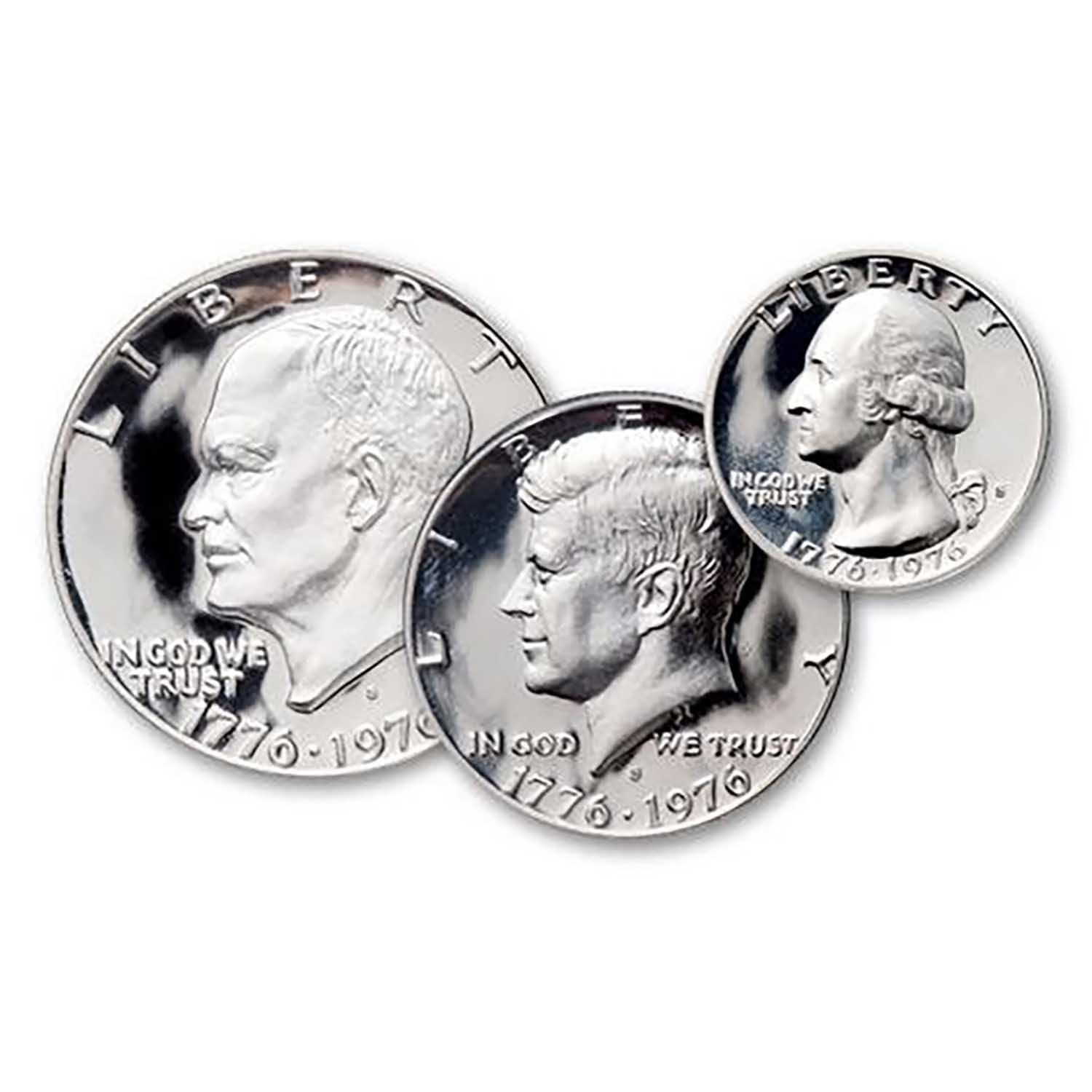 1976 S U.S. Mint 3-Coin Bicentennial 40% Silver Proof Set Proof