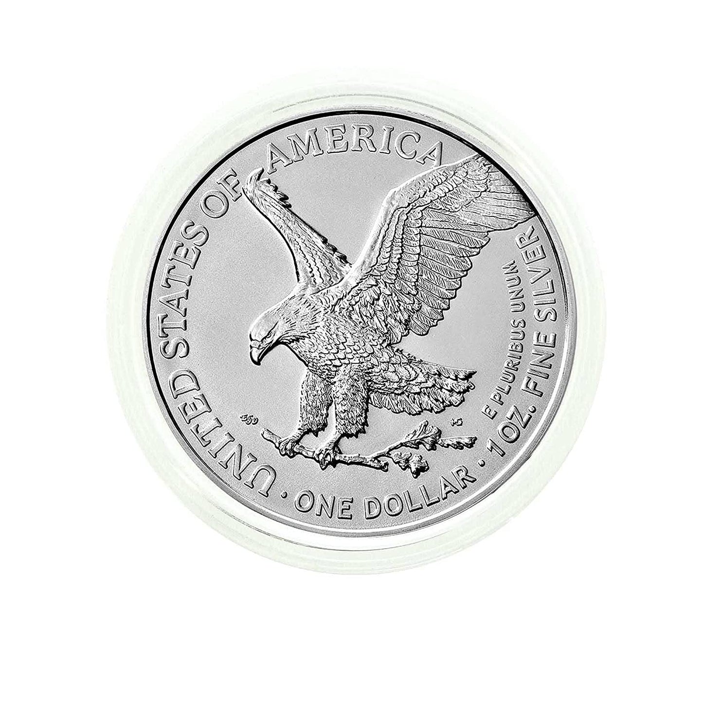 2021 American Silver Eagle Type 2 .999 Fine Silver in Direct Fit Air Tite with Our Certificate of Authenticity Dollar Uncirculated US Mint