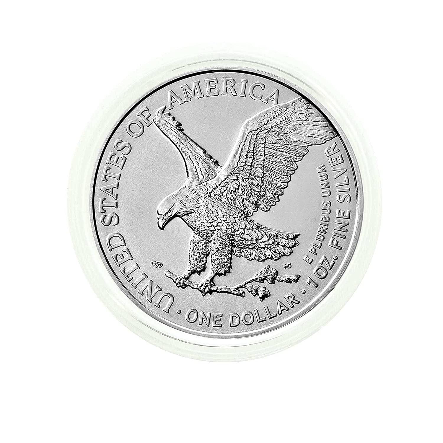 2021 American Silver Eagle Type 2 .999 Fine Silver in Direct Fit Air Tite with Our Certificate of Authenticity Dollar Uncirculated US Mint