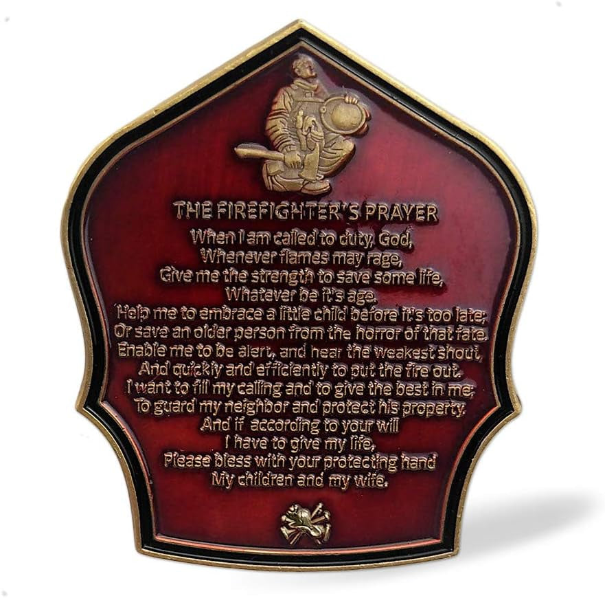 Firefighter Prayer Challenge Coin Fireman Gifts