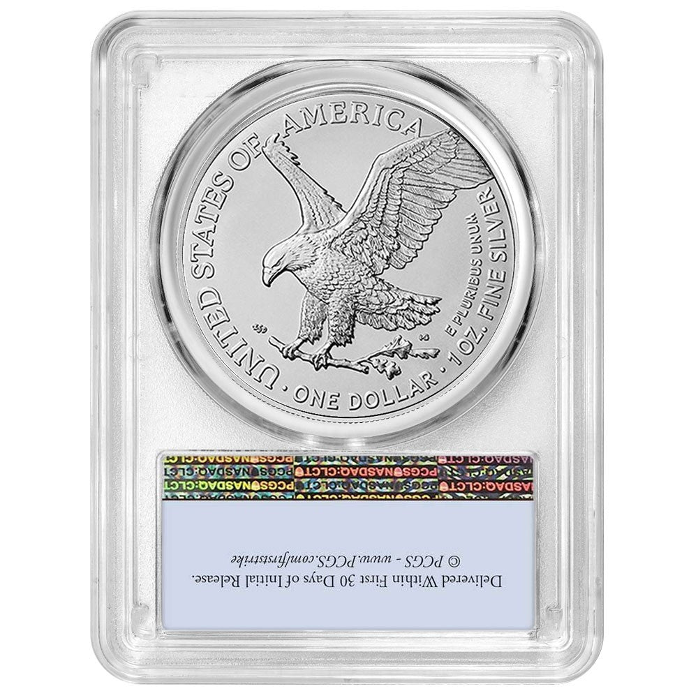 2025 (W) $1 American Silver Eagle PCGS MS70 FS Flag Label