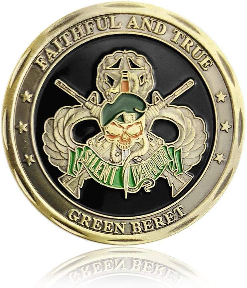 United States Army Special Forces Challenge Coin Faithful and True Green Beret Challenge Coin