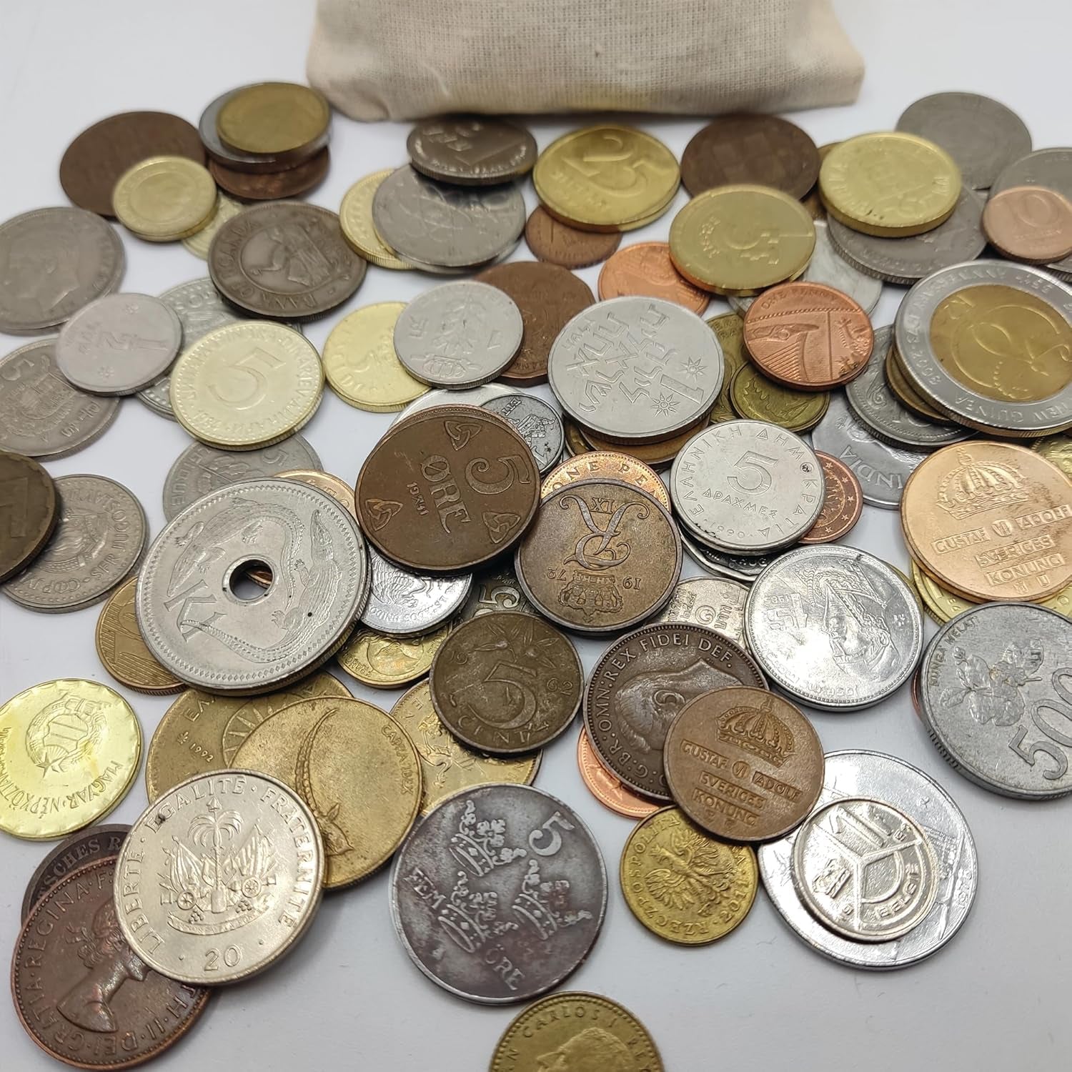 IMPACTO COLECCIONABLES Three-Century-Old "Pound" Coins from 5 Continents- Original and Authentic World Coins Collection - Expertly Inspected