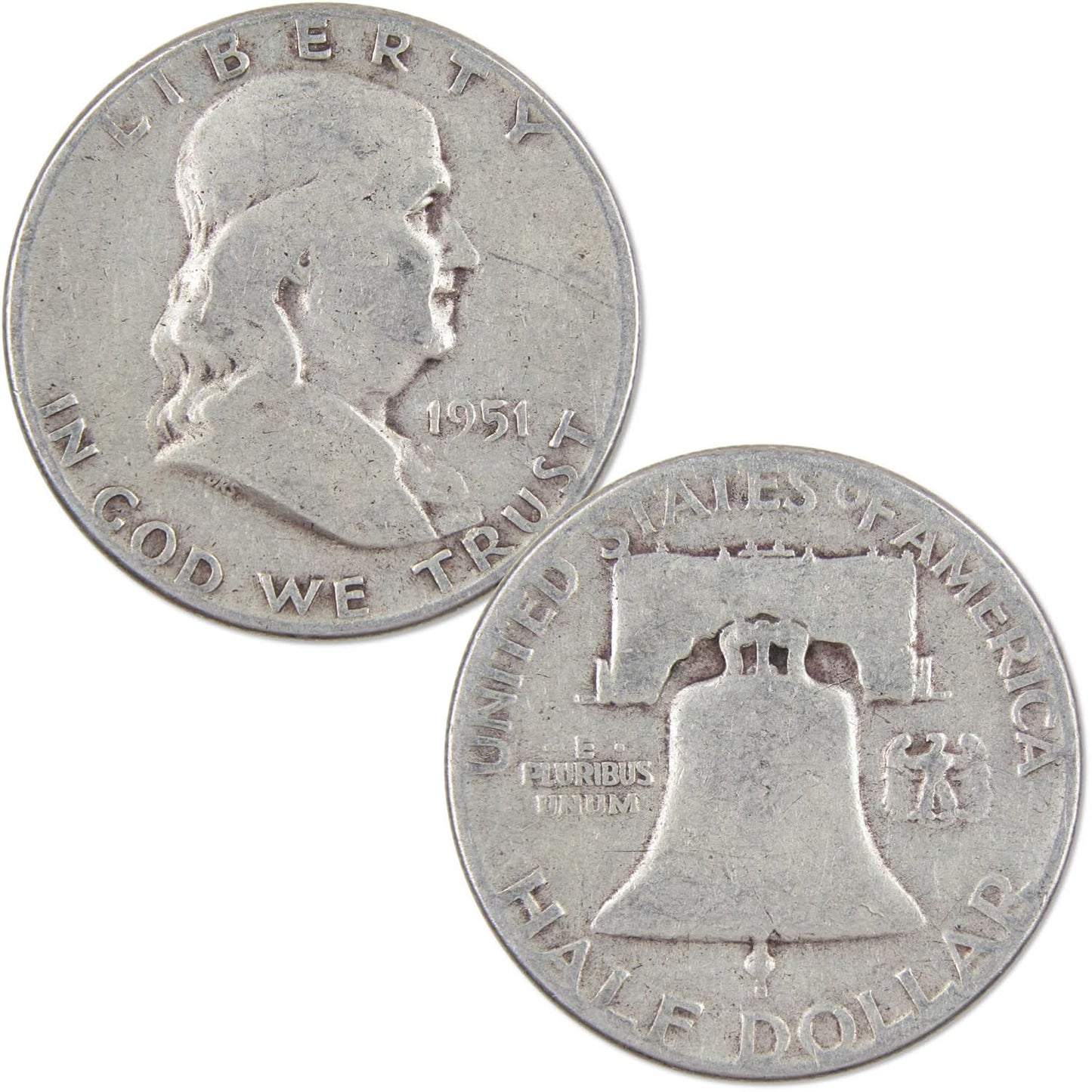 Franklin Silver Half Dollar 3 Coin PDS All Mint Set Circulated