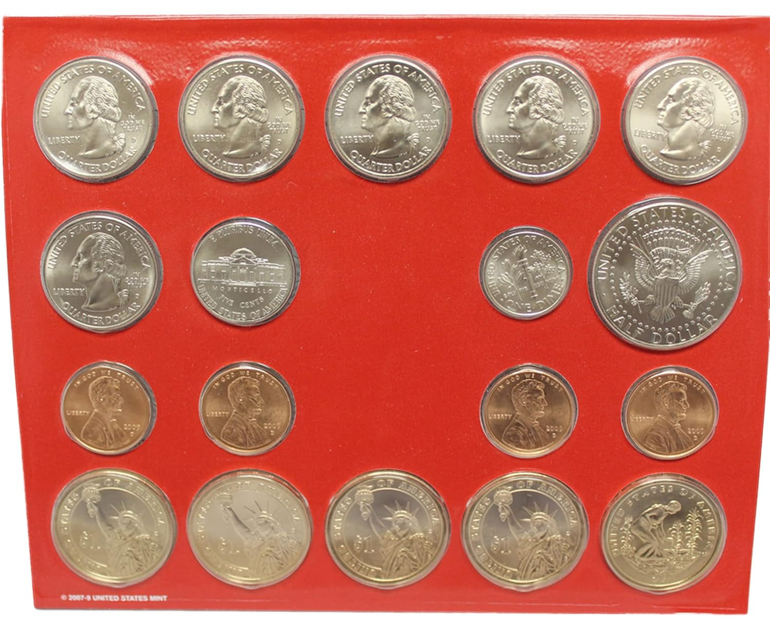 2009 P, D U.S. Mint - 36 Coin Uncirculated Set with Coa Uncirculated