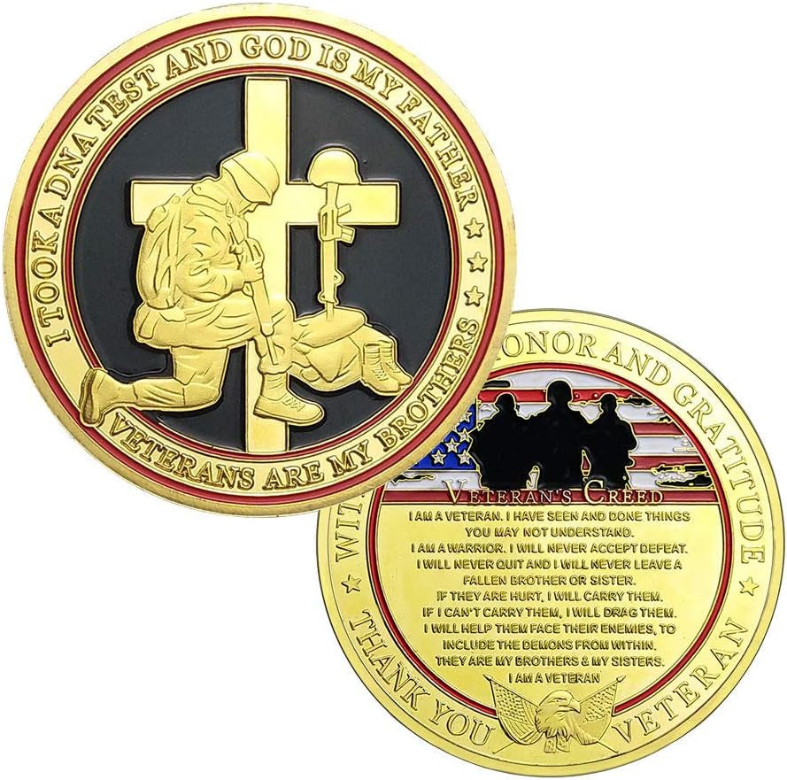 Military Veterans Creed Challenge Coin Thank You for Your Service