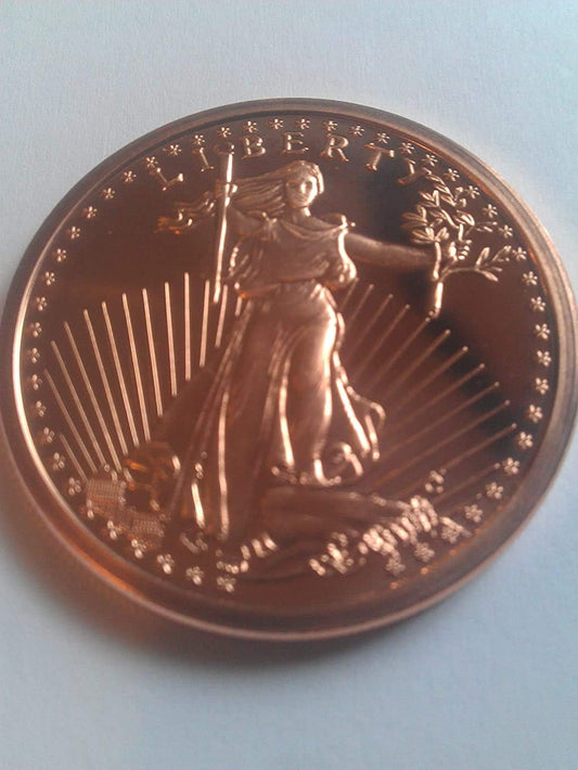 1 Ounce 2012 .999 Pure Copper Bullion round St Gaudens Design by REEDERSONG