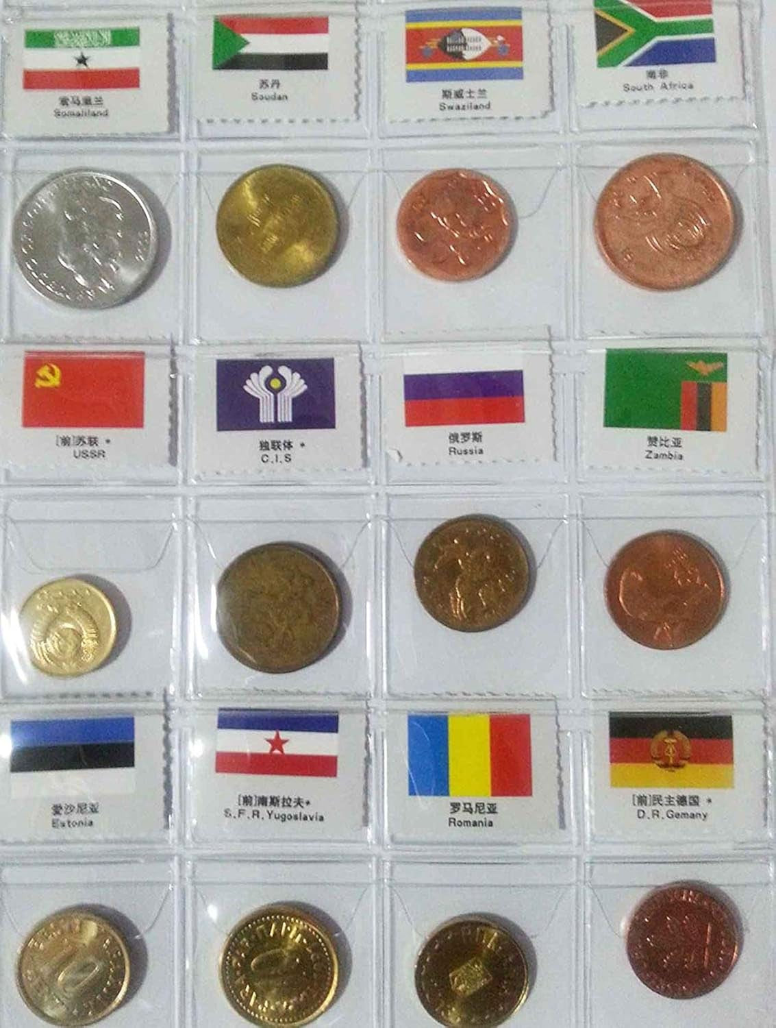 Coin Collection Starter Kit 60 Countries Coins/100% Original Genuine/World Coin with Leather Collecting Album Taged by Country Name and Flags/Coin Holder Collection Storage Classic Gifts