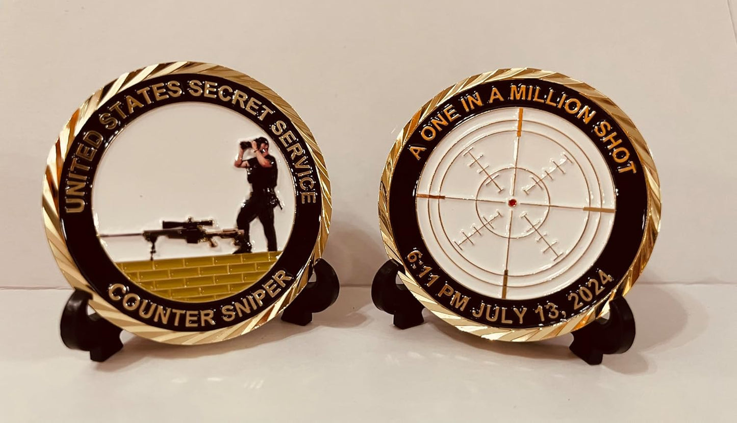 Valor Coin Commemorating Butler 2024 Assassination Attempt, a One-In-A-Million Shot, Collectibles, Gifts, Commemorative Coin, Challenge Coin