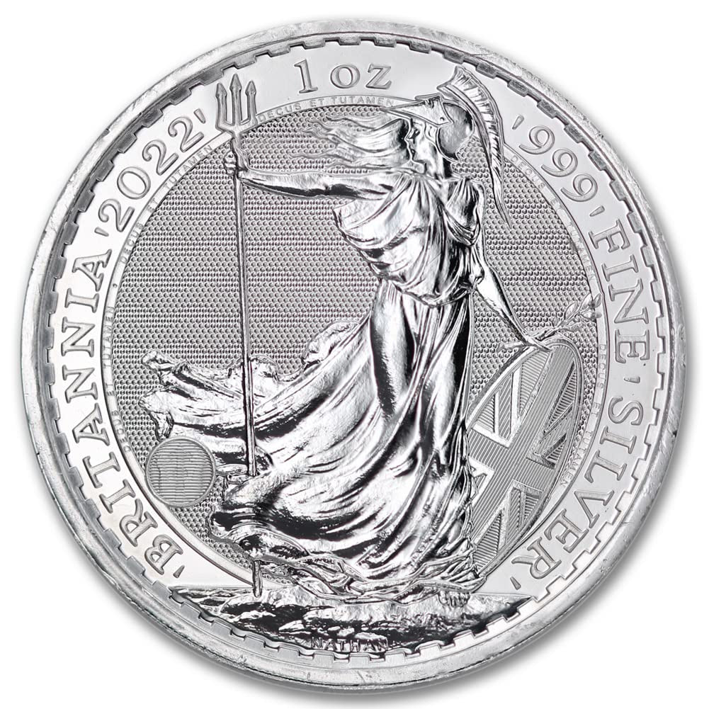 2022-1 Oz Silver Britannia Coin Brilliant Uncirculated (BU) with a Certificate of Authenticity £2 Seller BU