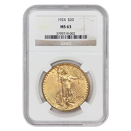 1924 American Gold Saint Guadens Double Eagle MS-63 $20 MS63 NGC