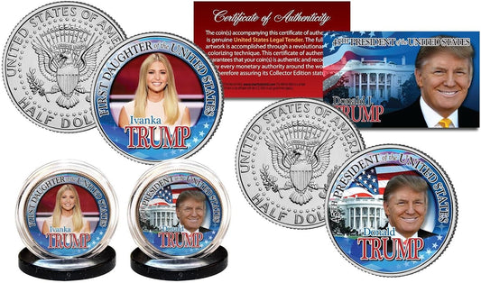Donald Trump 45Th President & Ivanka First Daughter JFK Kennedy U.S. 2-Coin Set