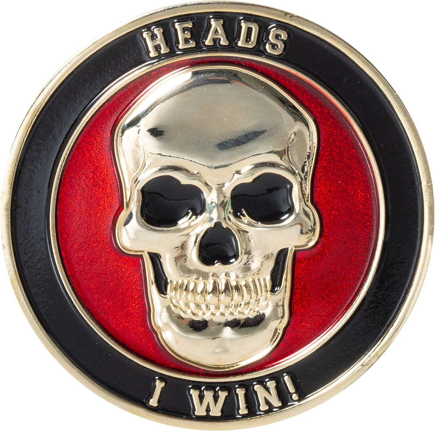 Heads or Tails I Win You Lose Skull Challenge Coin