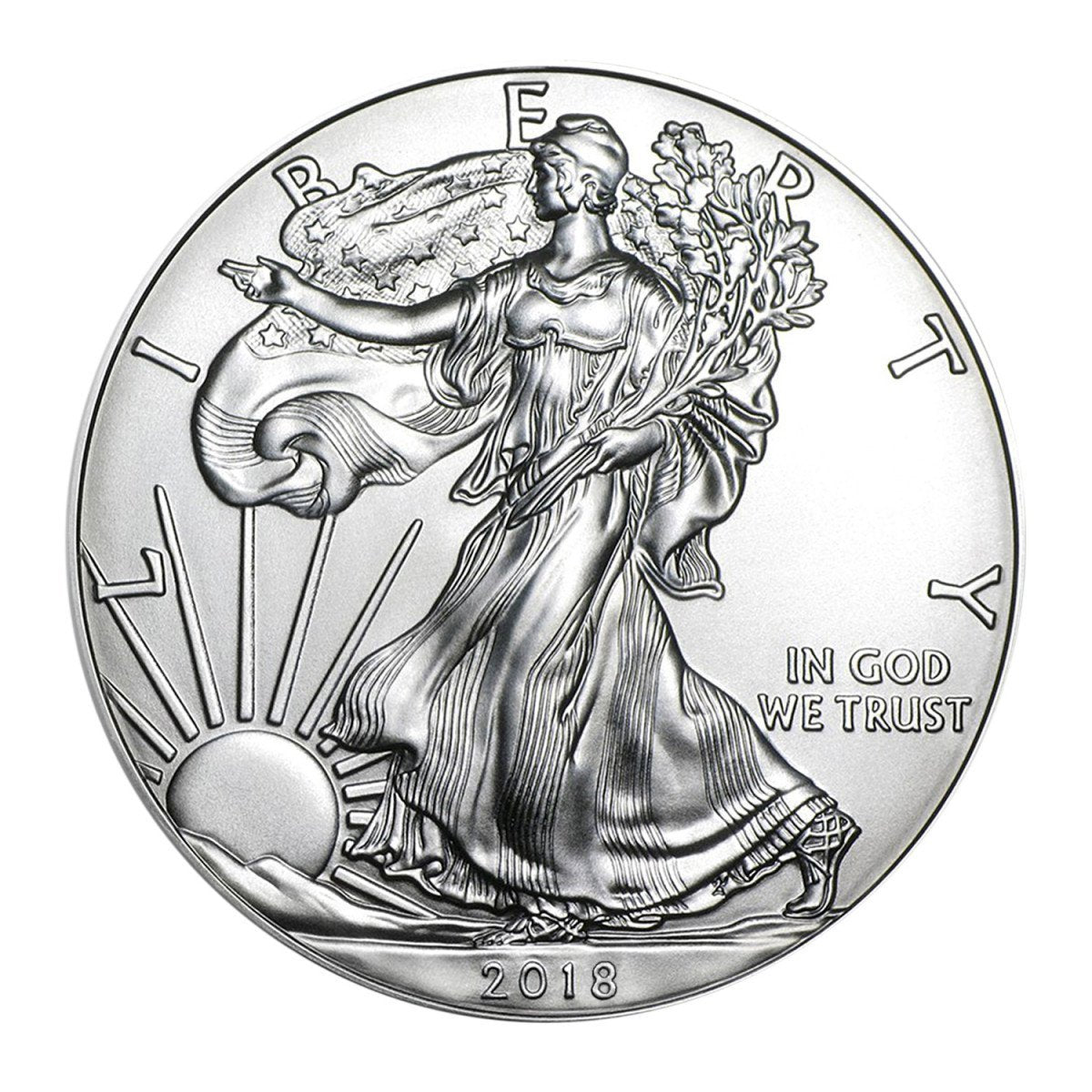 2018 American Silver Eagle with Airtite Holder .999 Fine Silver Dollar Brilliant Uncirculated