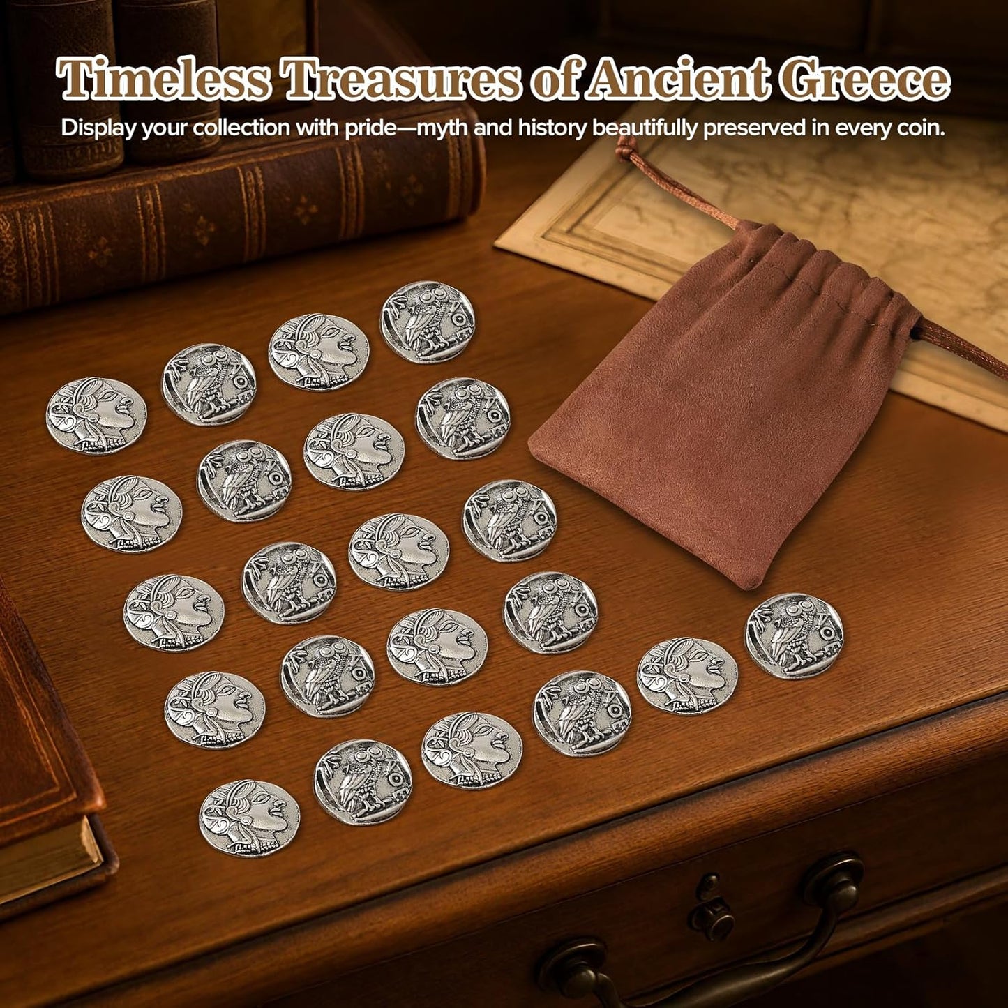 30 Greek Coins,30 Pieces of Silver Coin with Bag,Metal Religious Old Roman Coin,Lots of Coins Christian Accessories Funny Gift for Catholic Priests,Monedas De Plata