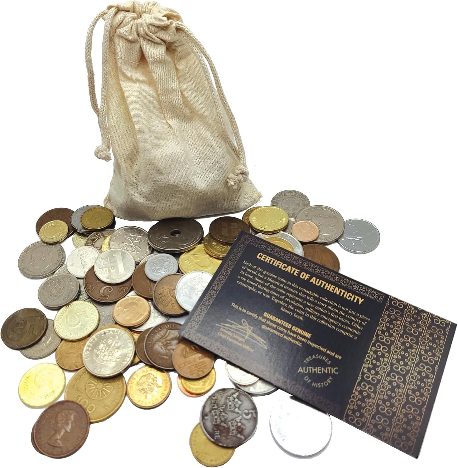 IMPACTO COLECCIONABLES Three-Century-Old "Pound" Coins from 5 Continents- Original and Authentic World Coins Collection - Expertly Inspected