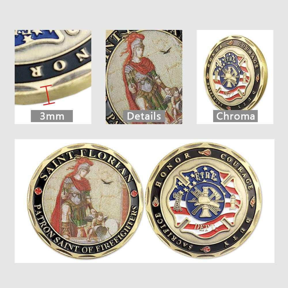 Saint Florian Volunteer Firefighters Prayer Challenge Coin