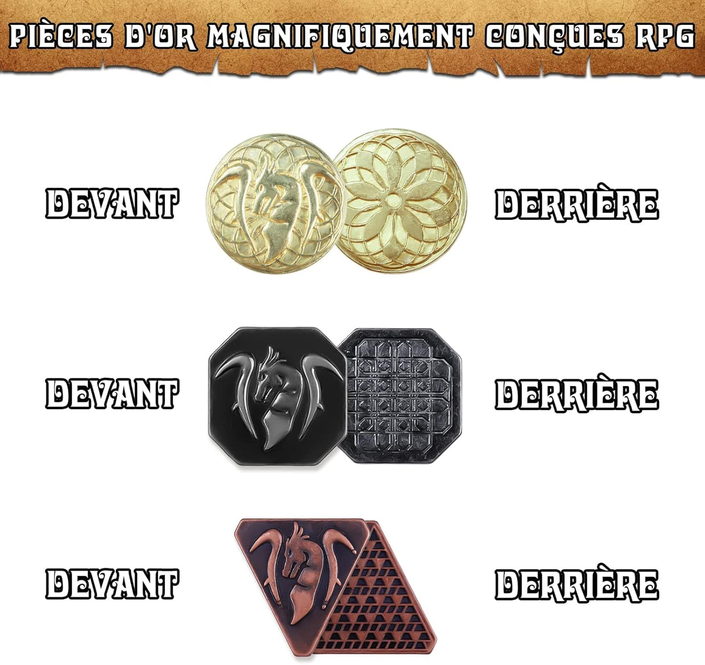 Unique DND Roleplay Token Set – 60 Metal Coins for Board Games & Collectors