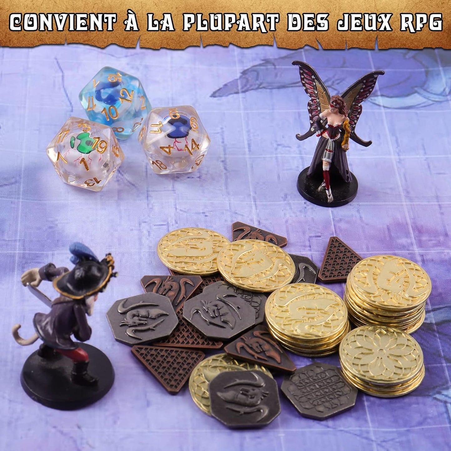 Unique DND Roleplay Token Set – 60 Metal Coins for Board Games & Collectors