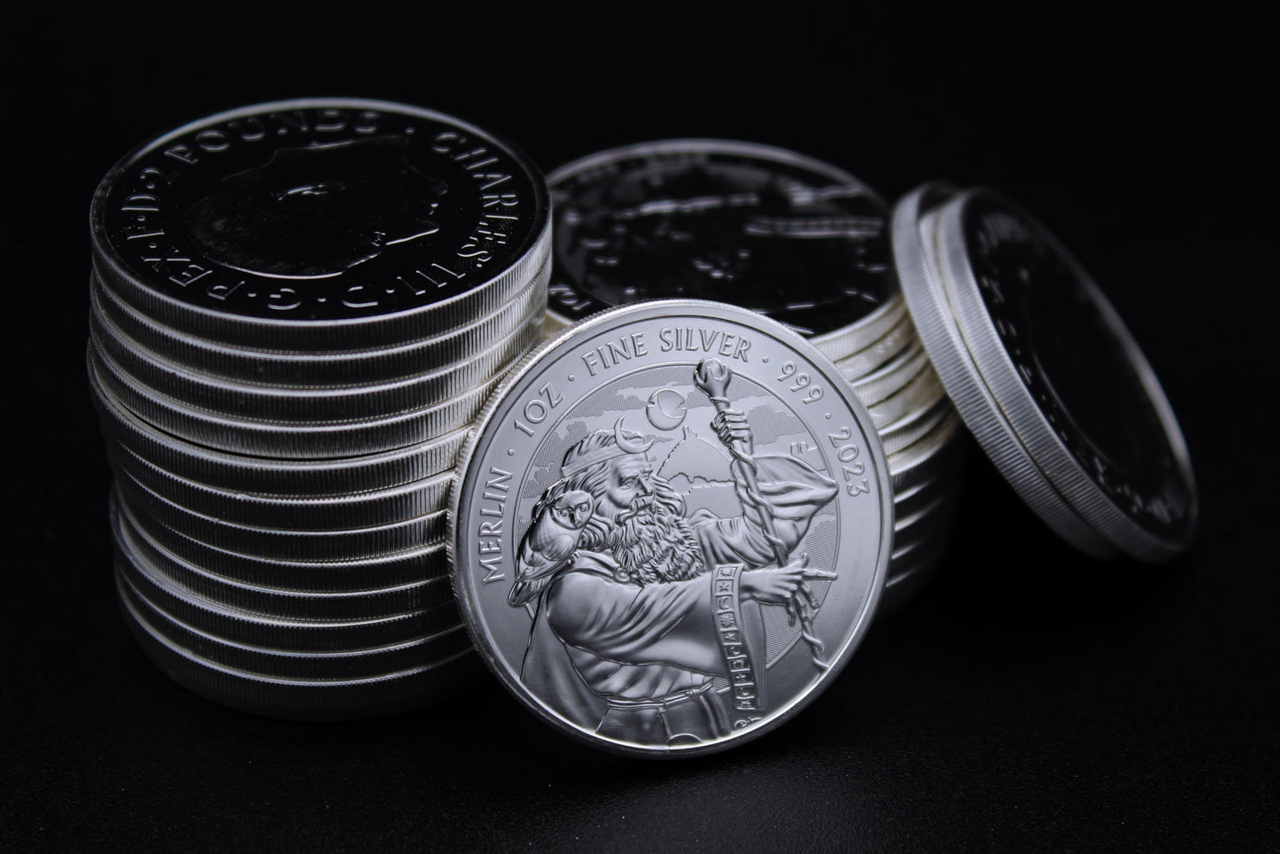 Rare 2023 1 oz British Silver Merlin Coin - Brilliant Uncirculated with COA