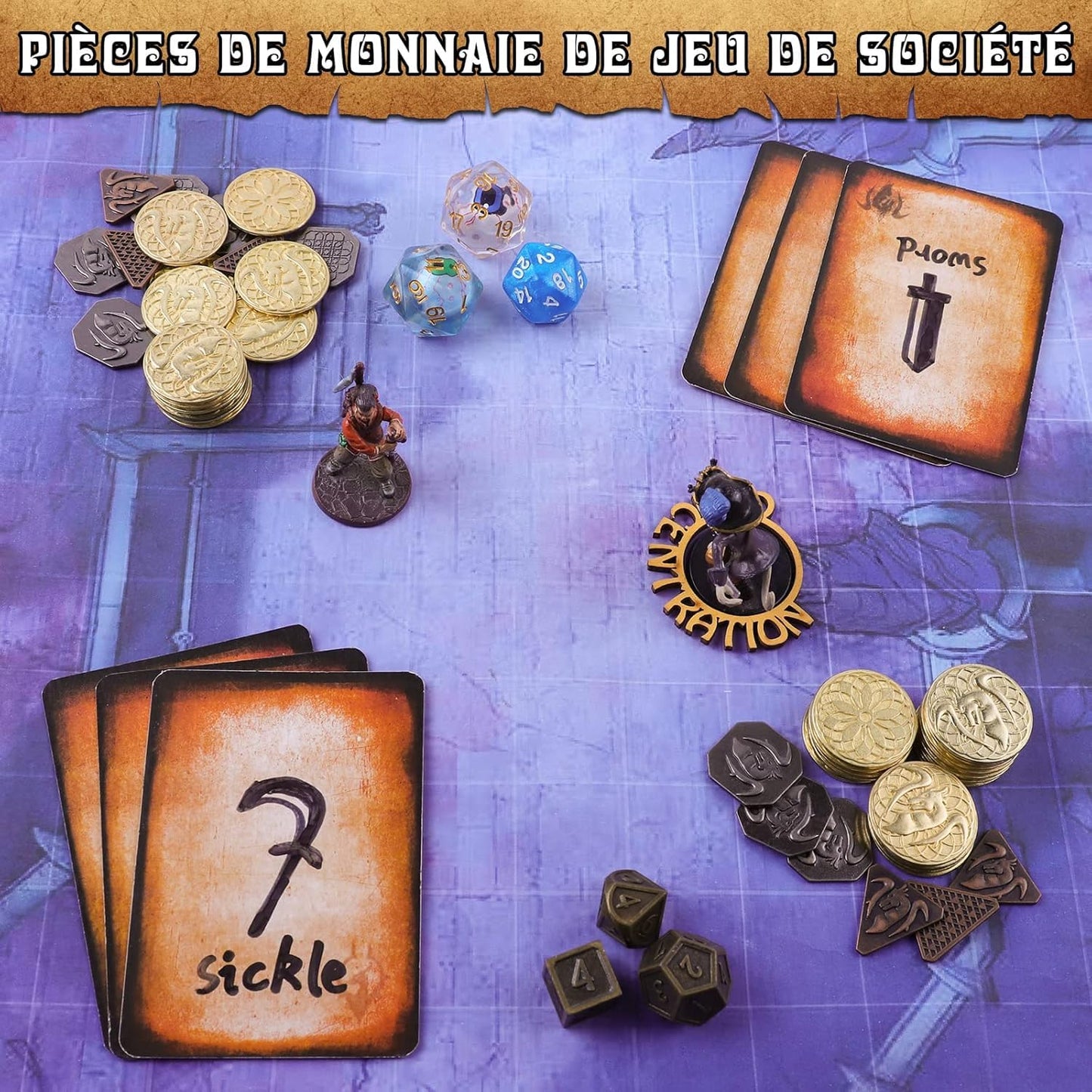 Unique DND Roleplay Token Set – 60 Metal Coins for Board Games & Collectors