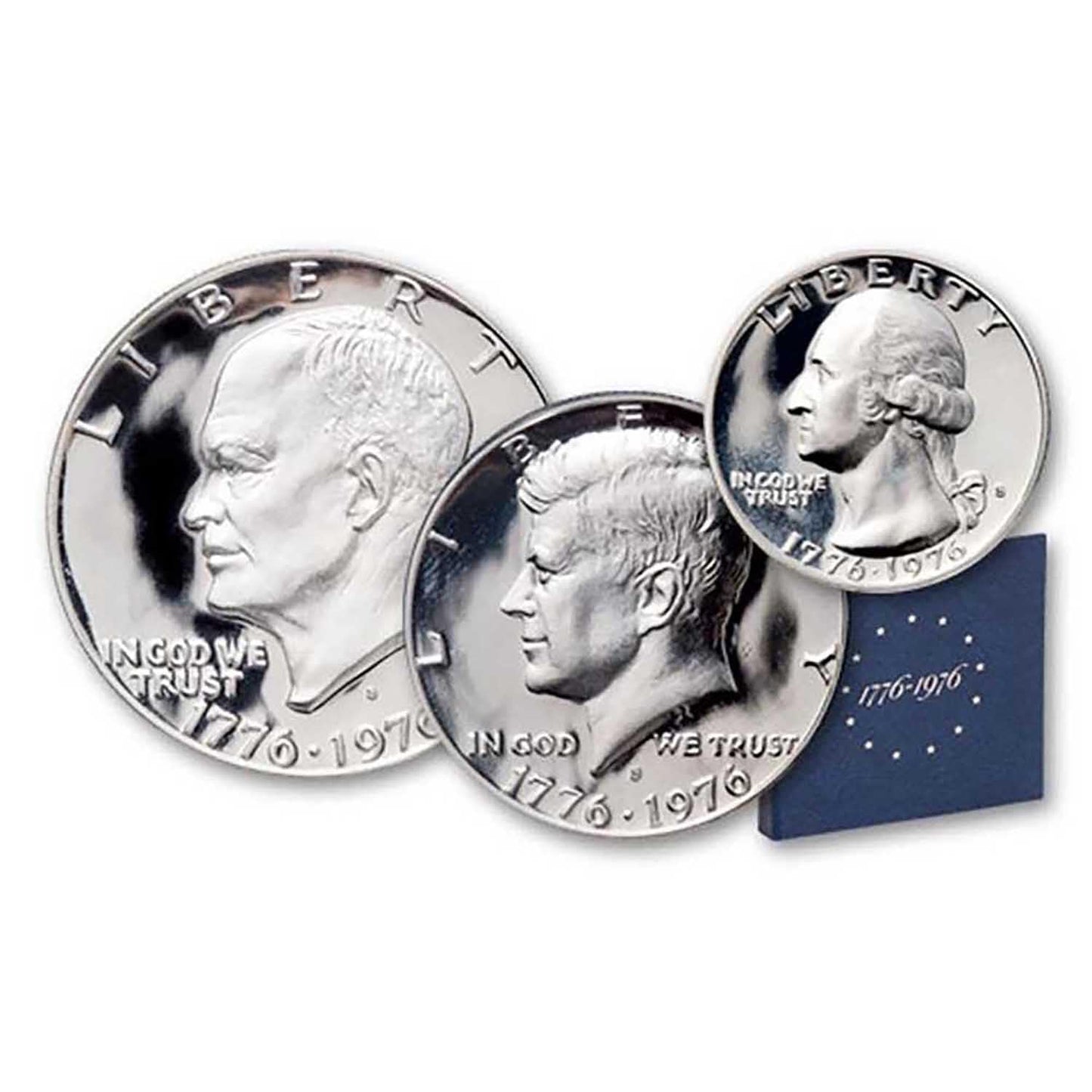 1976 S U.S. Mint 3-Coin Bicentennial 40% Silver Proof Set Proof