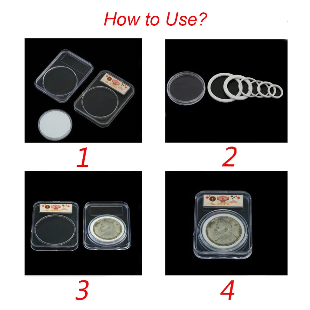 10 expositores universales para monedas: caja de almacenamiento ajustable para monedas y medallas.