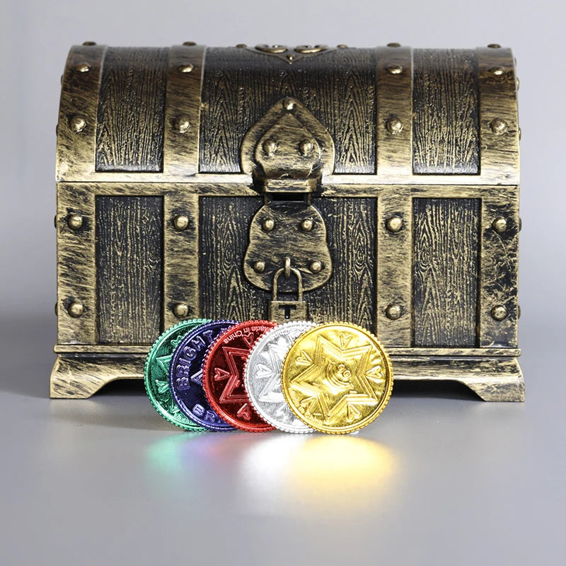 Pièces d'or de pirate en plastique – Lot de 100 pour coffre au trésor et fêtes amusantes