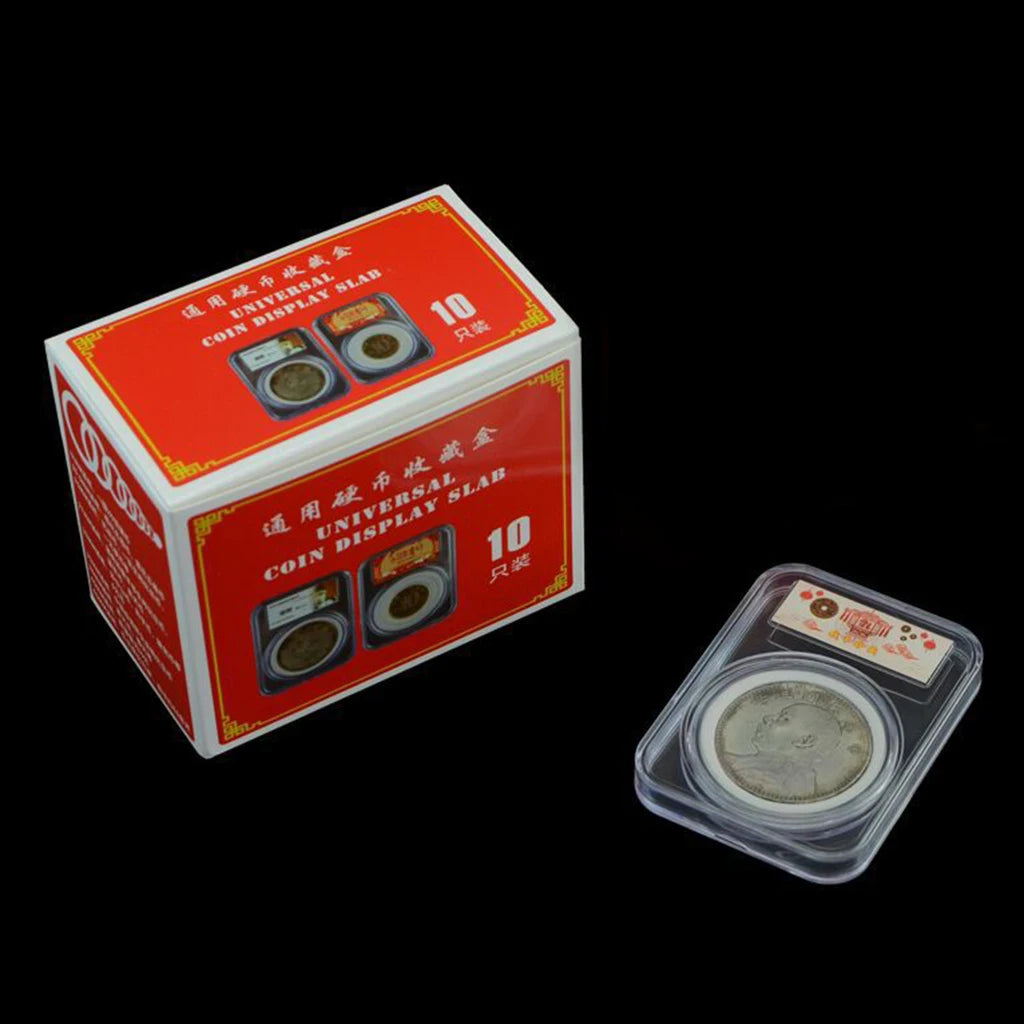 10 expositores universales para monedas: caja de almacenamiento ajustable para monedas y medallas.