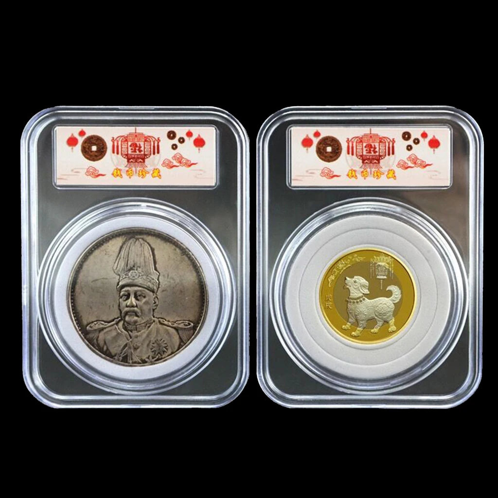 10 expositores universales para monedas: caja de almacenamiento ajustable para monedas y medallas.