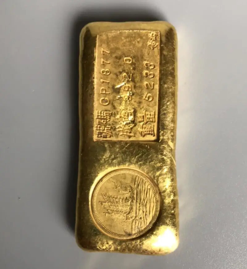 Archaize brass imitation gold coin small crafts statue