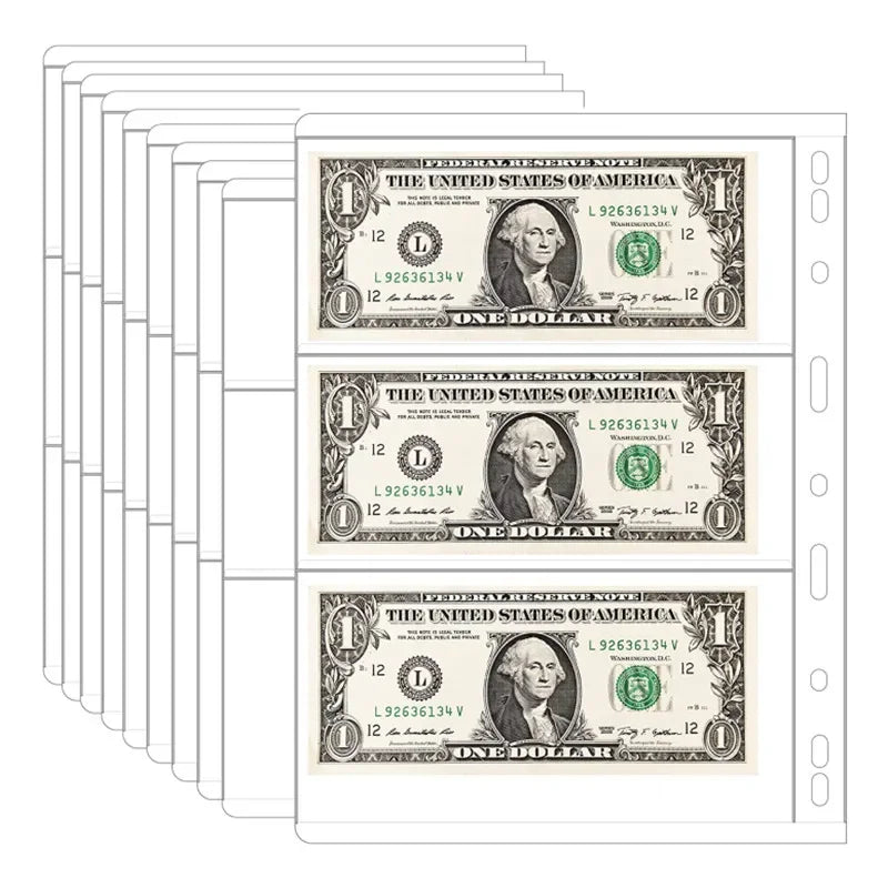 Pochettes professionnelles pour billets de banque - 10/20 pochettes pour feuilles mobiles pour votre collection